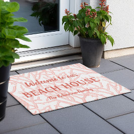 Strandhuis Oceaan Koraal Takken Kust Deurmat
