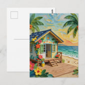 Strandhuis Oceanisch | Contact houden Briefkaart (Voorkant / Achterkant)