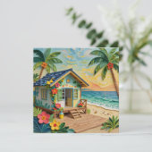 Strandhuis Oceanische Blank Kaart (Staand voorkant)