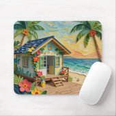 Strandhuis Oceanische Kustkunst Muismat (Met muis)
