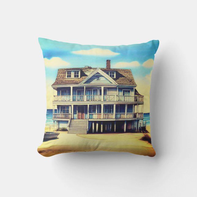 Strandhuis op het Zand Buitenkussen (Voorkant)