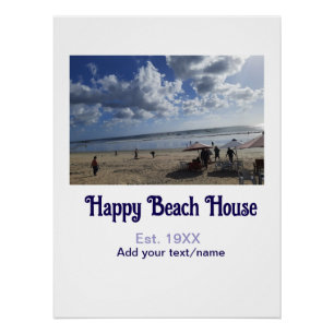 Strandhuis opgericht jaar foto breedtegraad lengte perfect poster