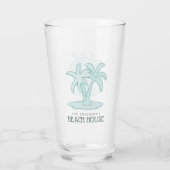 Strandhuis Palm Trees Aqua Blue ID623 Glas (Achterkant)