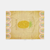 Strandhuis Pinaappel Fleece Deken (Voorkant (Horizontaal))