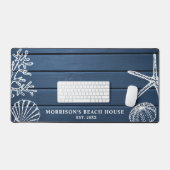 Strandhuis  schelpen Aangepaste tekst Bureaumat (Keyboard & Muis)