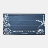 Strandhuis  schelpen Aangepaste tekst Bureaumat (Voorkant)