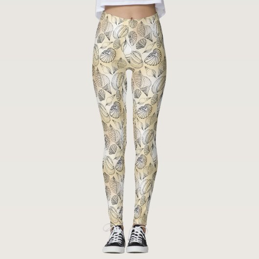 Strandhuis Schelpen Zeilboot Leggings (Voorkant)