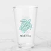 Strandhuis Schildpad Aqua Blauwe ID623 Glas (Voorkant)