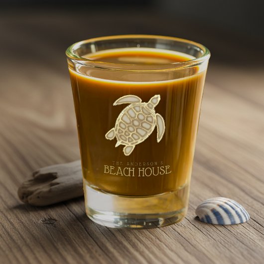 Strandhuis Schildpad Goud ID623 Shot Glas
