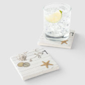 Strandhuis Stone Onderzetter (Zijkant)