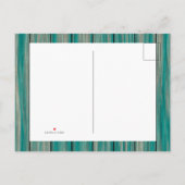 Strandhuis string lichten land blauw hout chic aankondigingskaart (Achterkant)