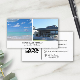 Strandhuis Vakantiehuur QR Sociale Media Pictogram Visitekaartje