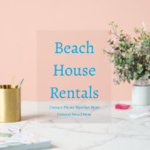 Strandhuis Verhuur Aangepaste Typografie Minimaal Acryl Bord (Huwelijk)