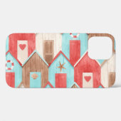 Strandhuis waterverf: retro patroon. Case-Mate iPhone case (Achterkant (horizontaal))