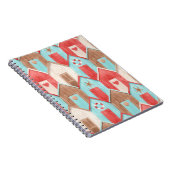 Strandhuis waterverf: retro patroon. notitieboek (Rechterzijde)