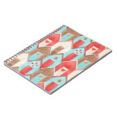 Strandhuis waterverf: retro patroon. notitieboek (Linkerzijde)