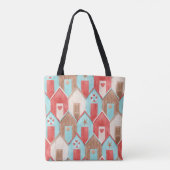 Strandhuis waterverf: retro patroon. tote bag (Achterkant)