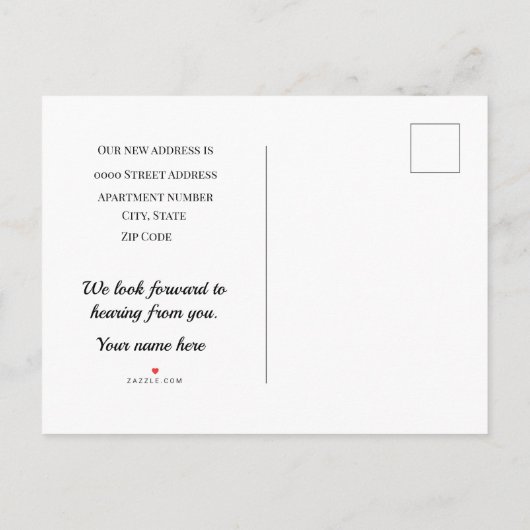 Strandhuis wij zijn verhuisd aankondigingskaart (Achterkant)