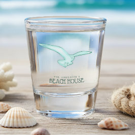 Strandhuis Zeemeeuw Aqua Blauw ID623 Shot Glas