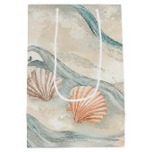 Strandhuis Zeeschelp Patroon Medium Cadeauzakje (Achterkant)