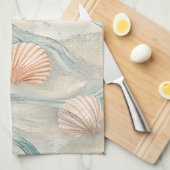 Strandhuis Zeeschelp Patroon Theedoek (Quarter Fold)