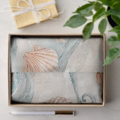 Strandhuis Zeeschelpenpatroon Tissuepapier (Geschenk)