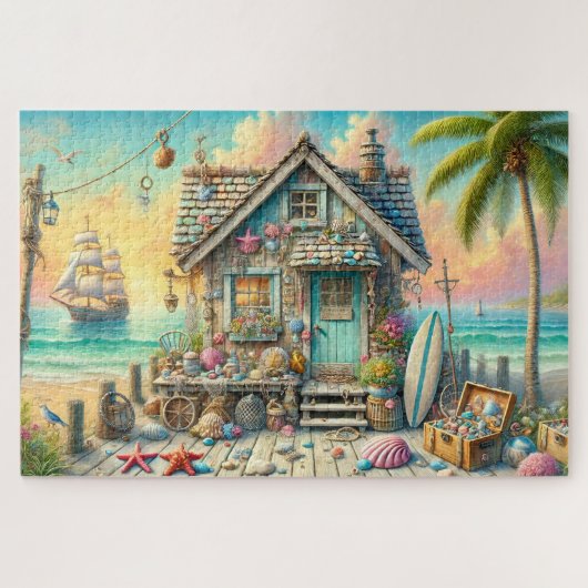 Strandhuisje Kusthideaway Schip Surf Legpuzzel (Horizontaal)