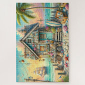 Strandhuisje Kusthideaway Schip Surf Legpuzzel (Verticaal)