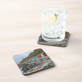 Strandhuisjes bij Sheringham Norfolk Bier Onderzetter (Rechterzijde)