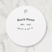 Strandhuisjes. Datum jaar aangepaste coördinaten t Bedankjes Labels (Achterkant)