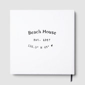 Strandhuisjes. Datum jaar aangepaste coördinaten t Gastenboek (Achterkant)