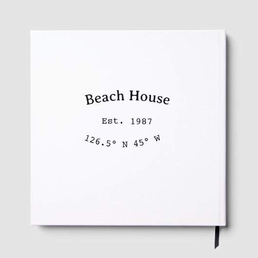 Strandhuisjes. Datum jaar aangepaste coördinaten t Gastenboek (Achterkant)