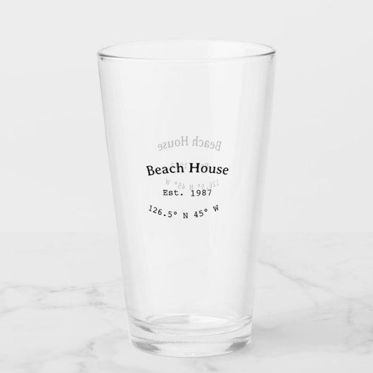 Strandhuisjes. Datum jaar aangepaste coördinaten t Glas (Voorkant)
