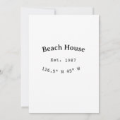 Strandhuisjes. Datum jaar aangepaste coördinaten t Kaart (Achterkant)