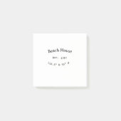 Strandhuisjes. Datum jaar aangepaste coördinaten t Post-it® Notes (Voorkant)