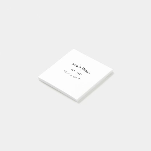 Strandhuisjes. Datum jaar aangepaste coördinaten t Post-it® Notes (Schuin)