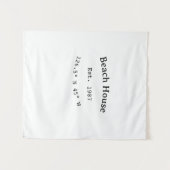 Strandhuisjes. Datum jaar aangepaste coördinaten t Wandkleed (Voorkant (horizontaal))