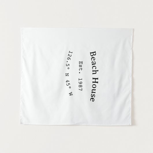 Strandhuisjes. Datum jaar aangepaste coördinaten t Wandkleed (Voorkant (horizontaal))