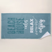 Strandhuisregels: Ontspan Geniet Strandhanddoek Strandlaken (Voorkant)