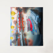 Strandhuizen (Marine Life) Moderne scène aan zee Wandkleed (Voorkant)