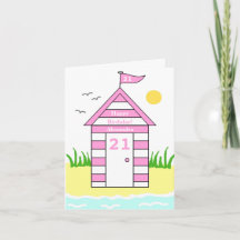 Strandhut 21ste verjaardagskaart