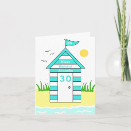 Strandhut 30e verjaardagskaart kaart