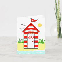 Strandhut 40ste verjaardagskaart
