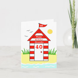 Strandhut 40ste verjaardagskaart kaart