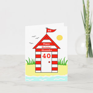 Strandhut 40ste verjaardagskaart kaart