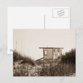 Strandhut in Sepia Briefkaart (Voorkant / Achterkant)