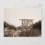 Strandhut in Sepia Briefkaart (Voorkant)