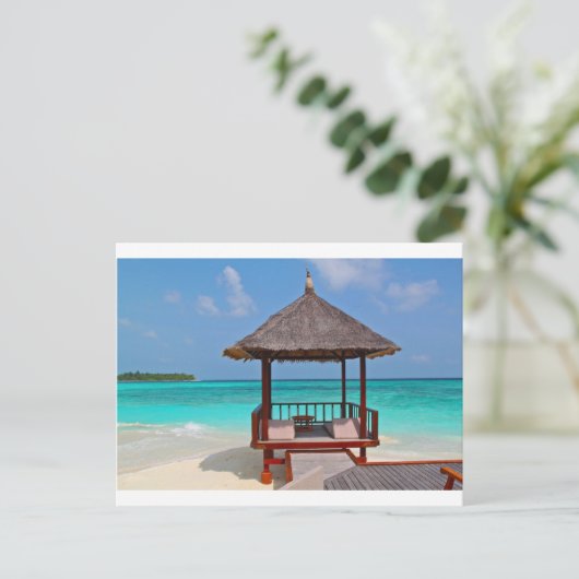 Strandhut Tropical Paradise Peace Relax Remote Briefkaart (Staand voorkant)