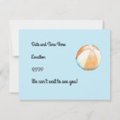 Strandhut Zeemeeuw en Beach Ball Party Aankondiging (Achterkant)