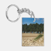 Strandhutten bij Wells Norfolk sleutelhanger (Voorkant Links)